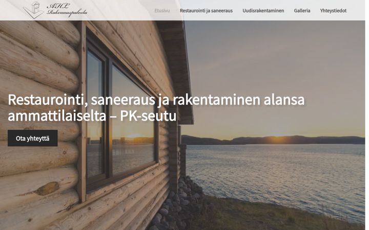 Zrzut ekranu ahlrakennuspalvelu.fi