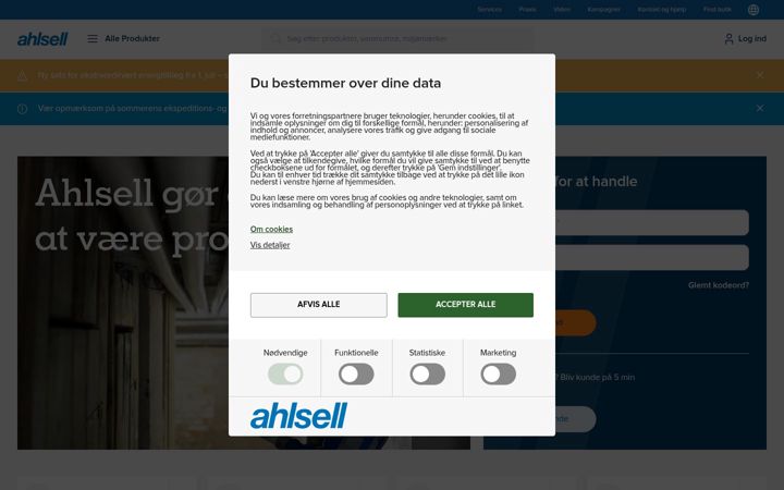 Screenshot of ahlsell.dk