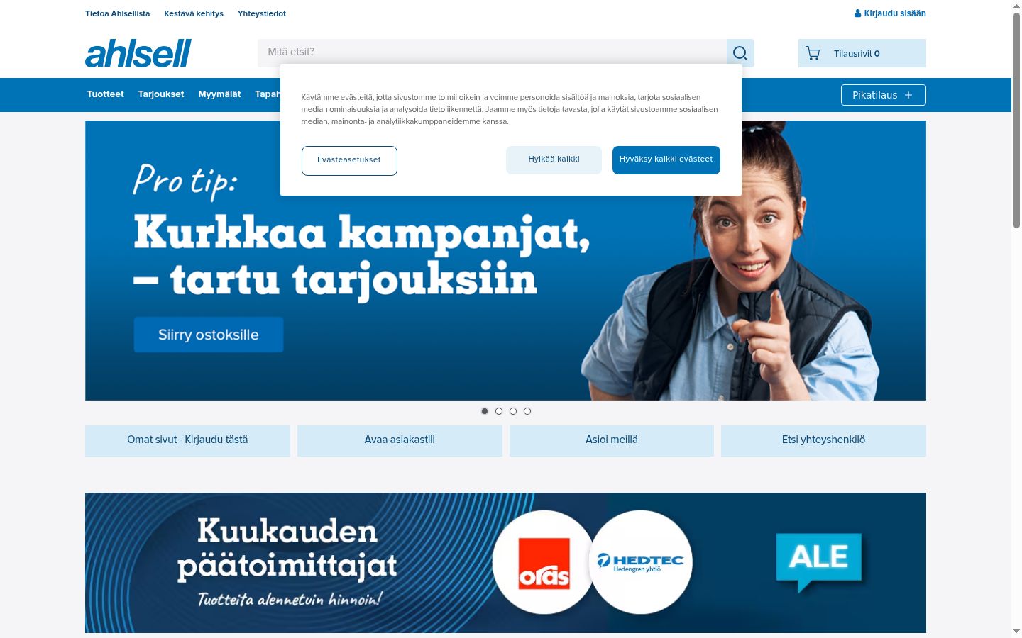 Képernyőkép a bármilyen interakció előtt megjelenő hozzájárulási bannerről