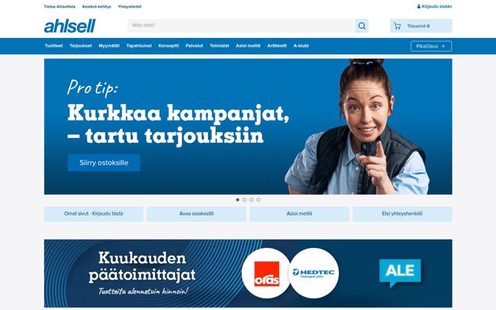 Screenshot ta' ahlsell.fi