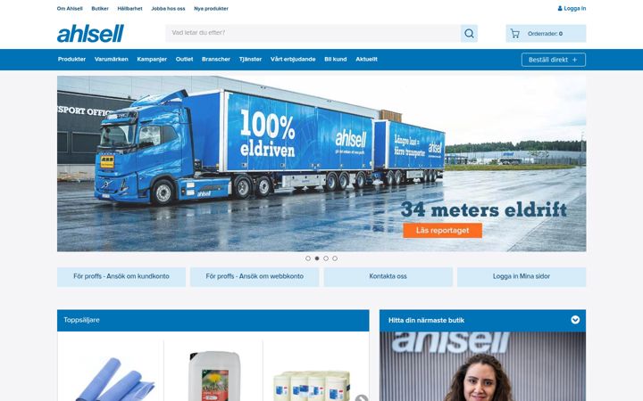 Screenshot of ahlsell.se