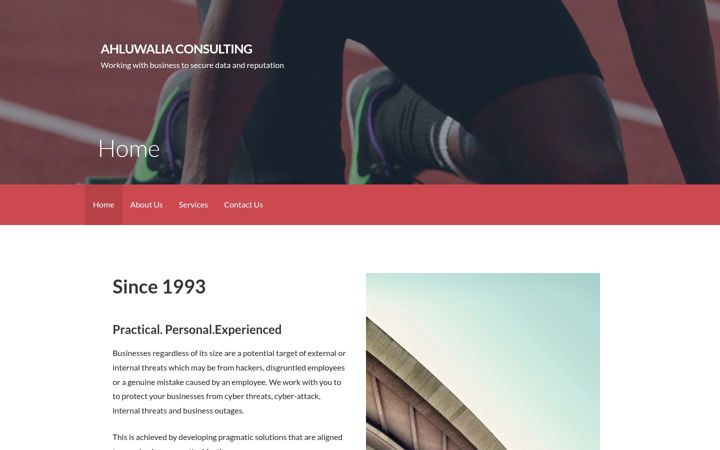 Snímek obrazovky ahluwaliaconsulting.com