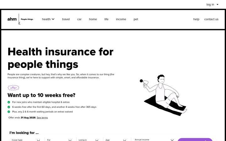 Screenshot of ahm.com.au