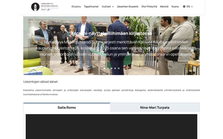 Ekrano kopija ahmadiyya.fi