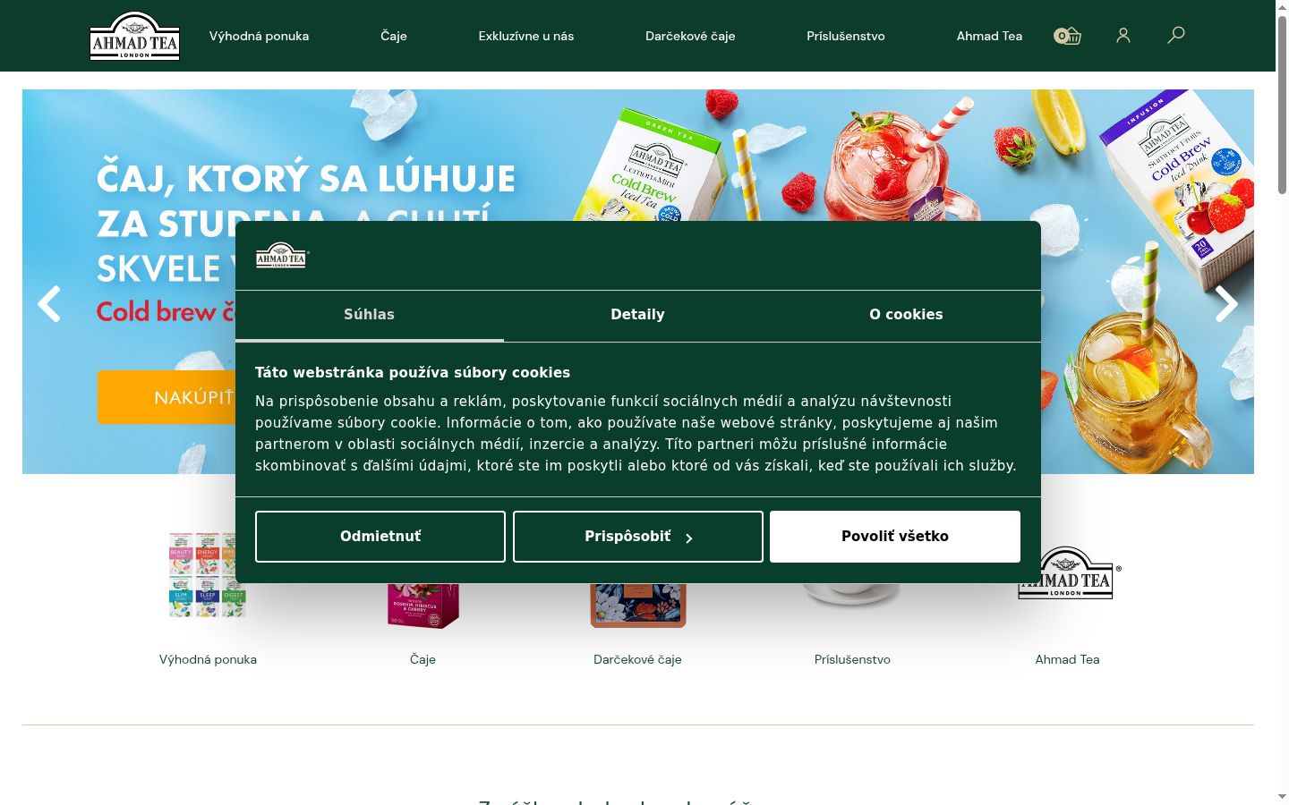 Snímek obrazovky baneru souhlasu zobrazeného před jakoukoli interakcí