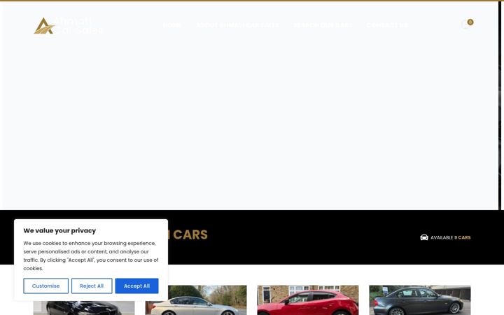 Screenshot of ahmaticarsales.co.uk