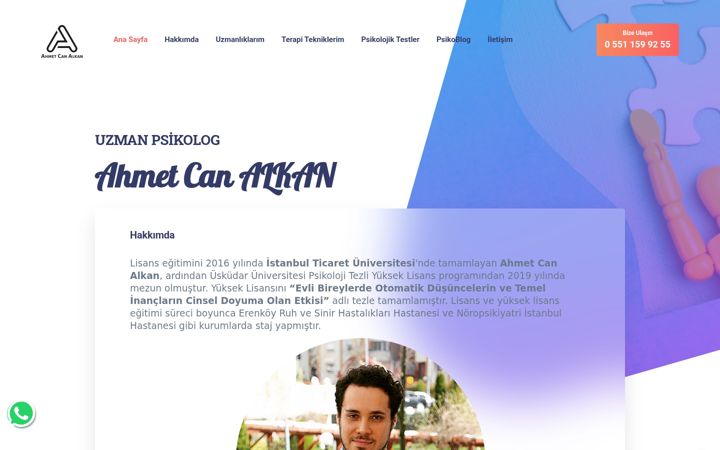 Екранна снимка на ahmetcanalkan.com