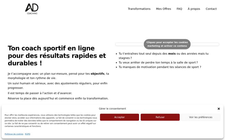Ekraanipilt saidist ahmetcoaching.fr