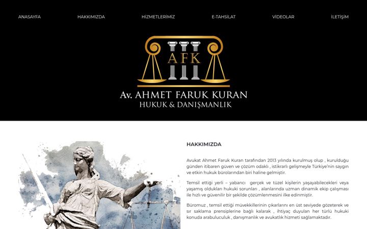 Екранна снимка на ahmetfarukkuran.av.tr