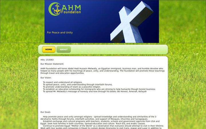 Screenshot of ahmfoundation.org