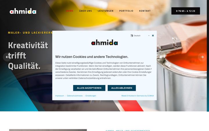 Екранна снимка на ahmida.de