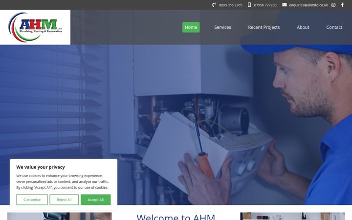 Screenshot of ahmltd.co.uk