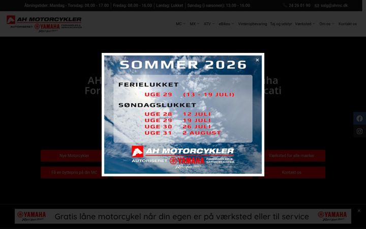 Screenshot di ahmotorcykler.dk