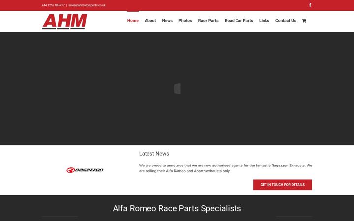 Екранна снимка на ahmotorsports.co.uk
