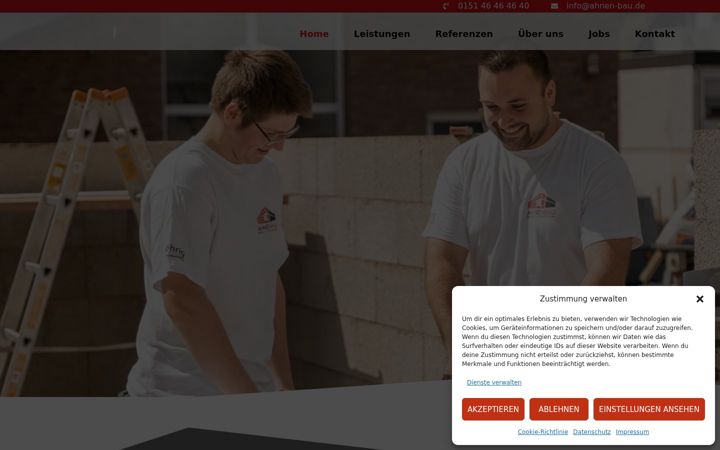 Screenshot von ahnen-bau.de