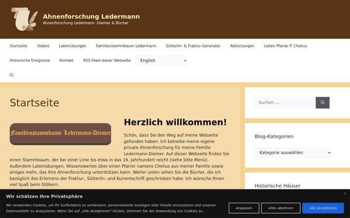 Screenshot von ahnenforschung-ledermann.de