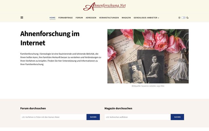 Ekrānuzņēmums no ahnenforschung.net