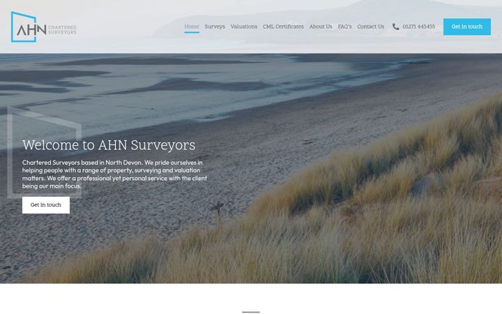 Screenshot of ahnsurveyors.co.uk