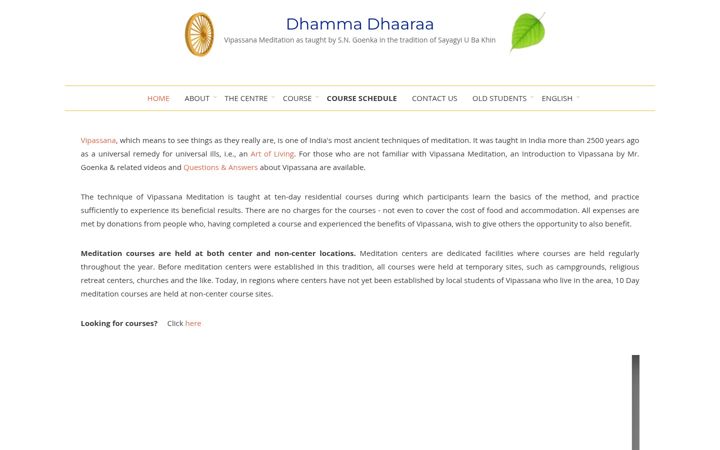 Screenshot of ahobilam.dhamma.org