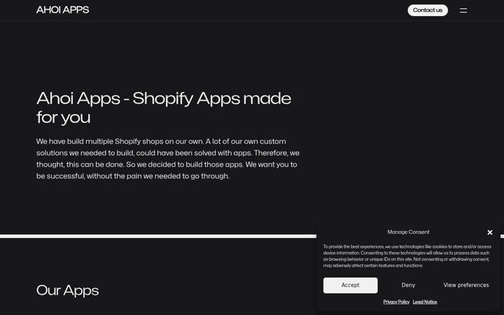 Screenshot of ahoiapps.com