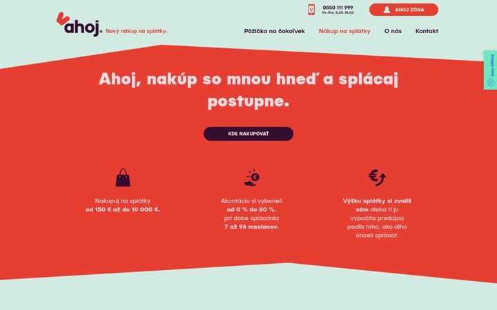 Kuvakaappaus sivustosta ahojsplatky.sk