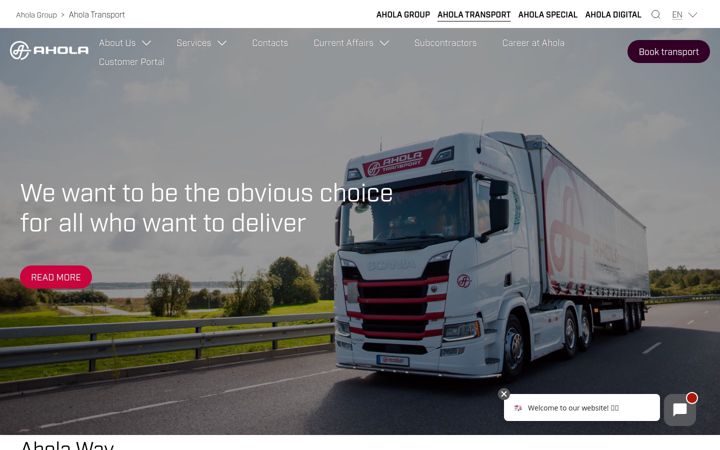 Screenshot of aholatransport.com