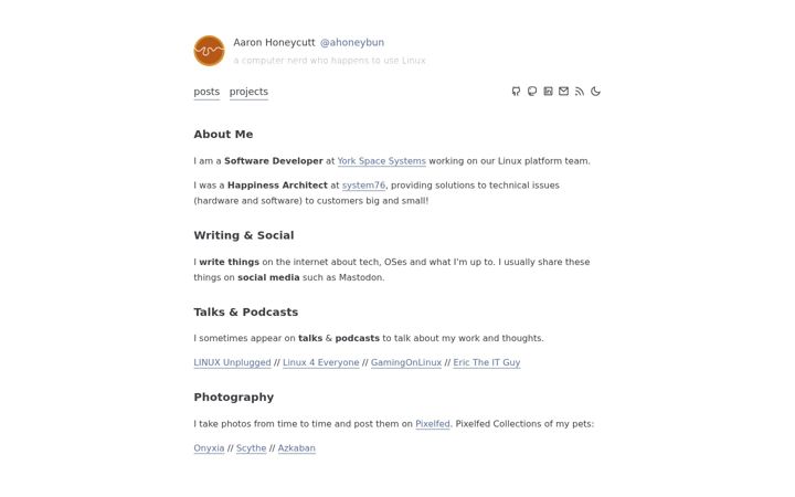 Screenshot of ahoneybun.net