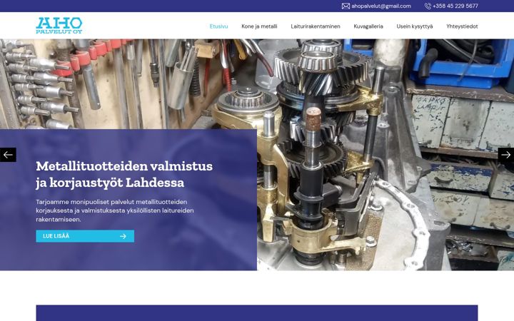 Posnetek zaslona ahopalvelut.fi