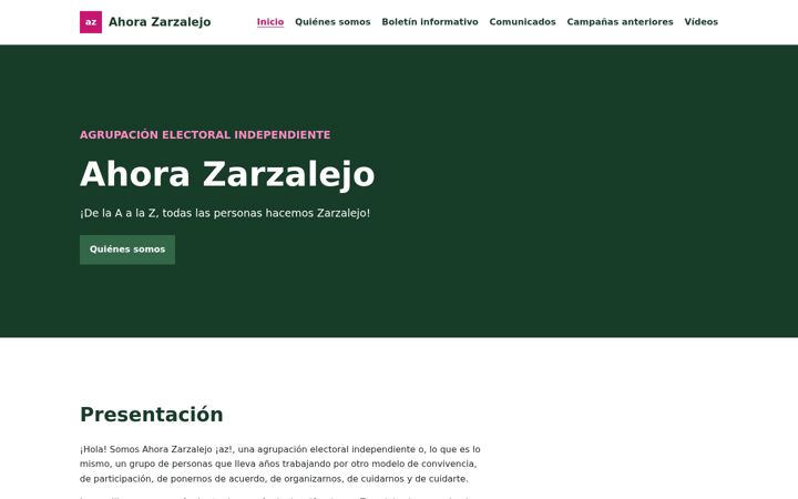 Screenshot of ahorazarzalejo.org