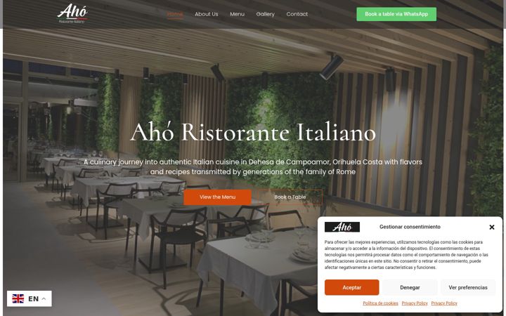 Screenshot of ahoristoranteitaliano.com