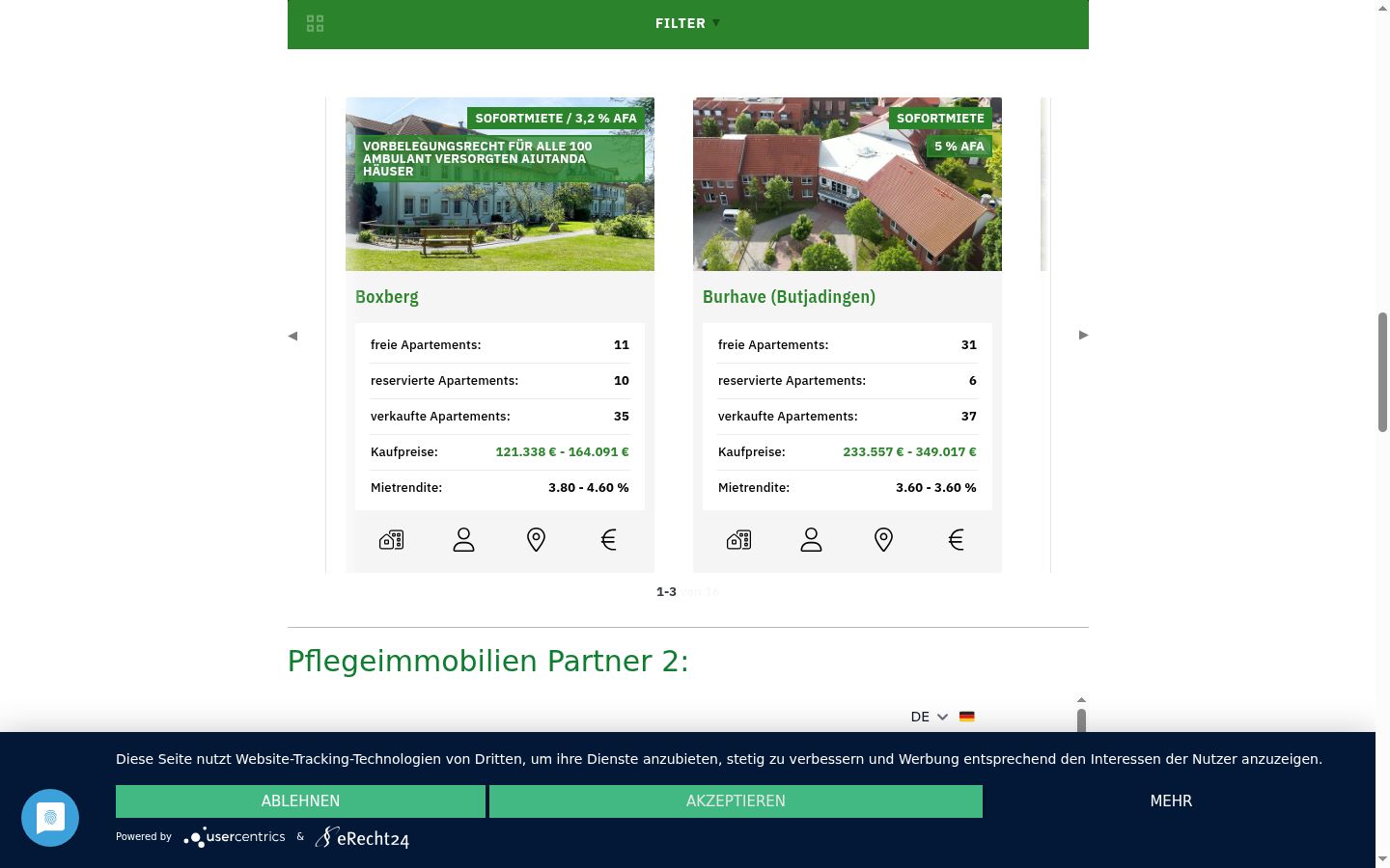 Screenshot del banner di consenso mostrato prima di qualsiasi interazione