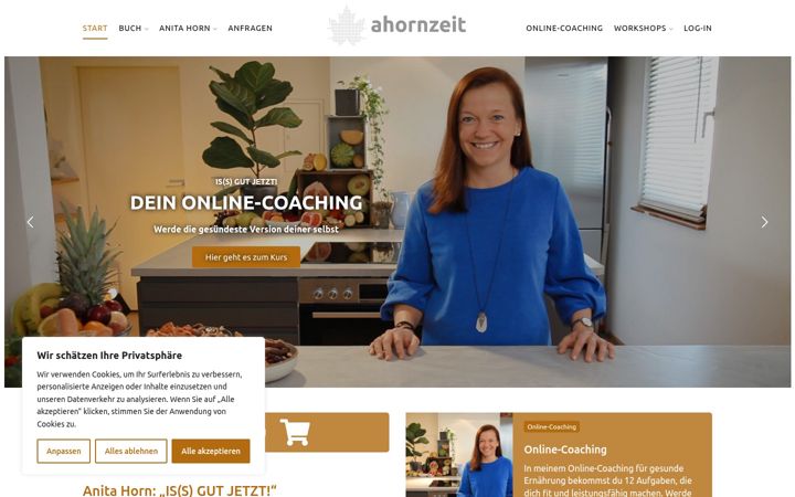 Zrzut ekranu ahornzeit.de