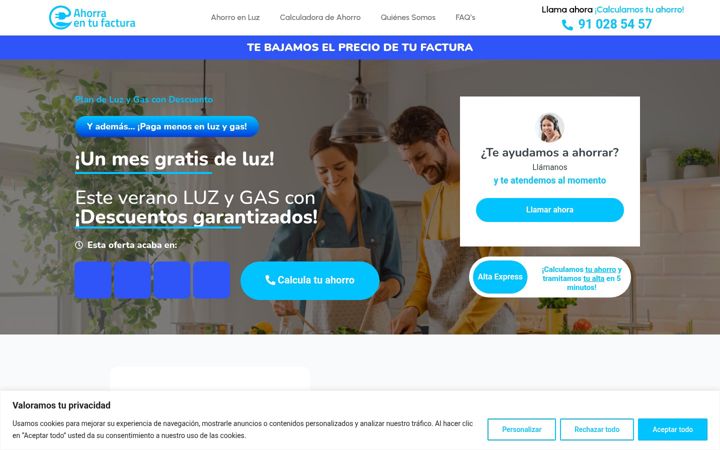 Screenshot of ahorra-en-tu-factura.com
