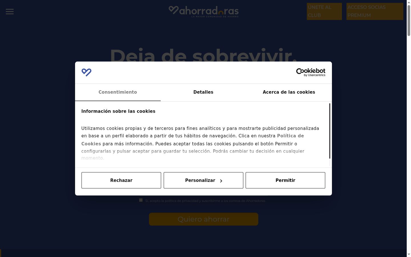 Sutikimo reklamjuostės, rodytos prieš bet kokią sąveiką, ekrano kopija