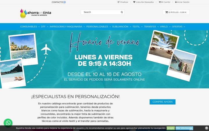 Screenshot of ahorraentinta.com
