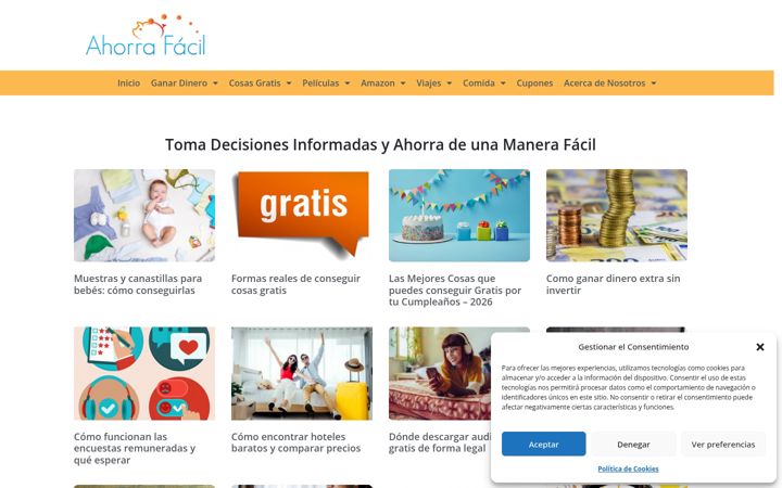 Screenshot stránky ahorrafacil.es
