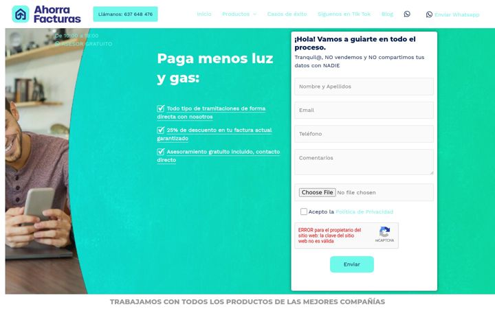 Screenshot of ahorrafacturas.es