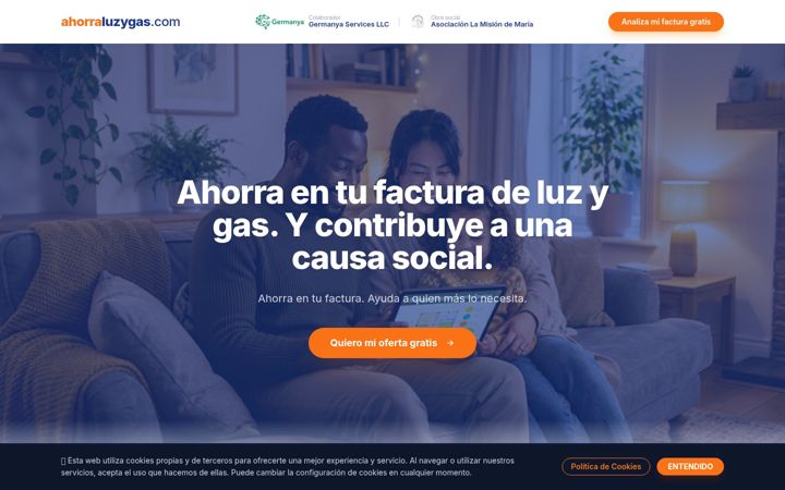 Screenshot of ahorraluzygas.com
