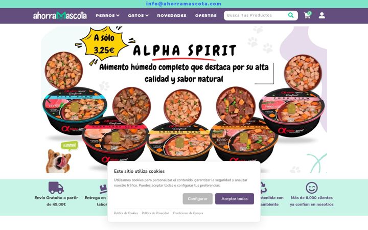 Snímek obrazovky ahorramascota.com