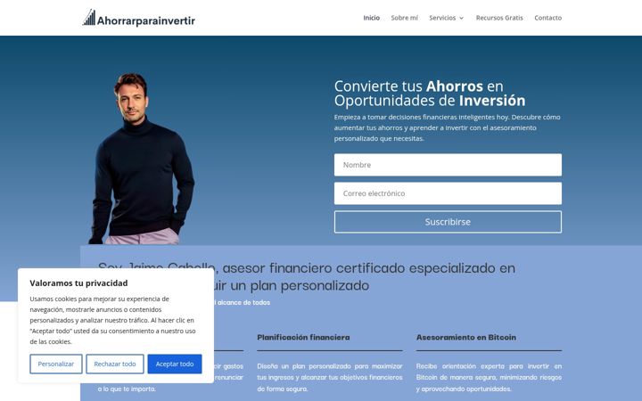 Snímek obrazovky ahorrarparainvertir.com