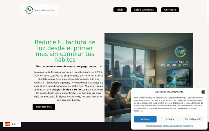 Screenshot of ahorro-factura-luz.com
