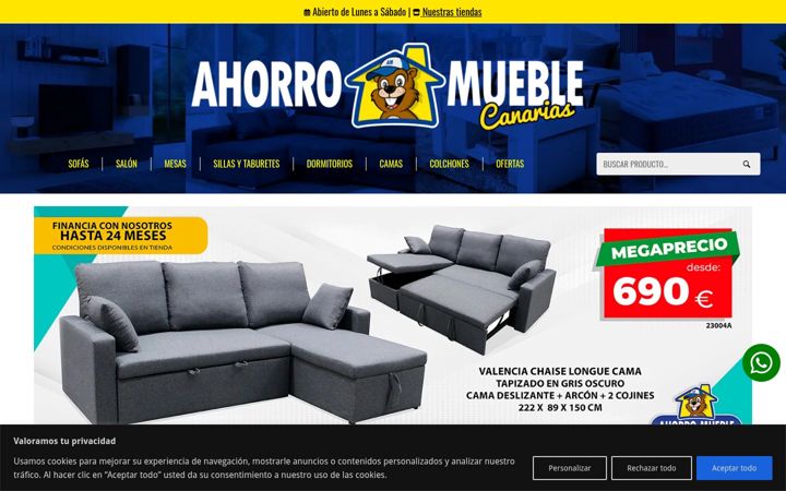 Screenshot stránky ahorromuebles.es