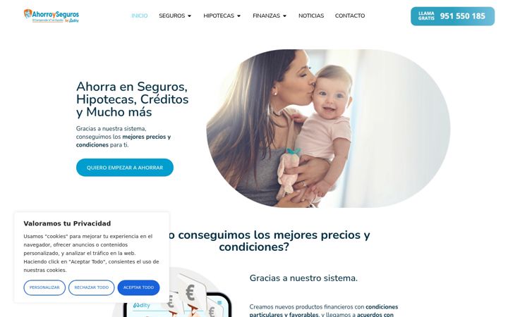 Screenshot of ahorroyseguros.com