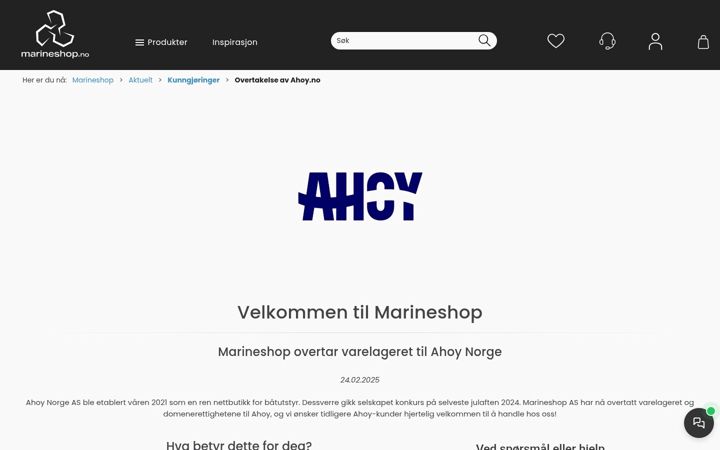 Screenshot of ahoy.no