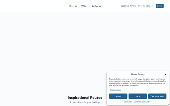 Kuvakaappaus sivustosta ahoyskipper.com