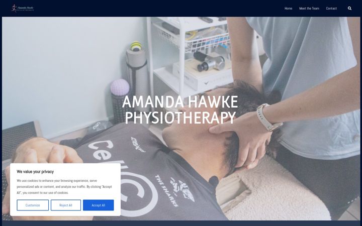 Snímek obrazovky ahphysiotherapy.com