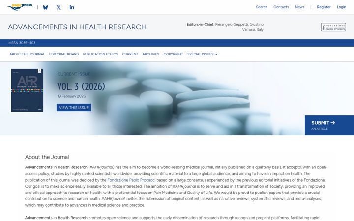 Screenshot of ahr-journal.org