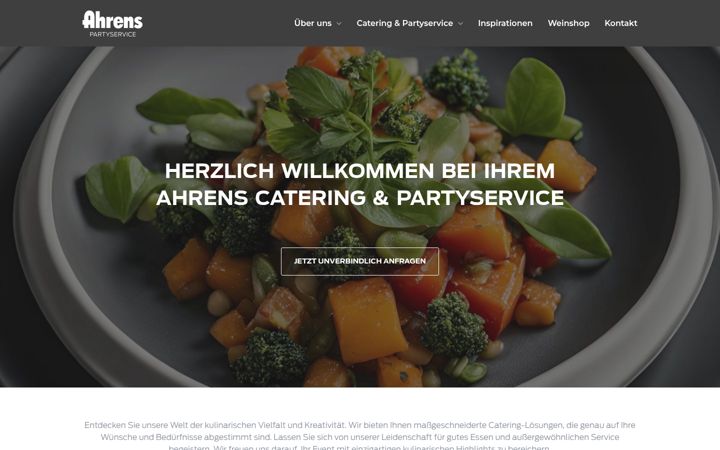 Ekrānuzņēmums no ahrens-catering.de