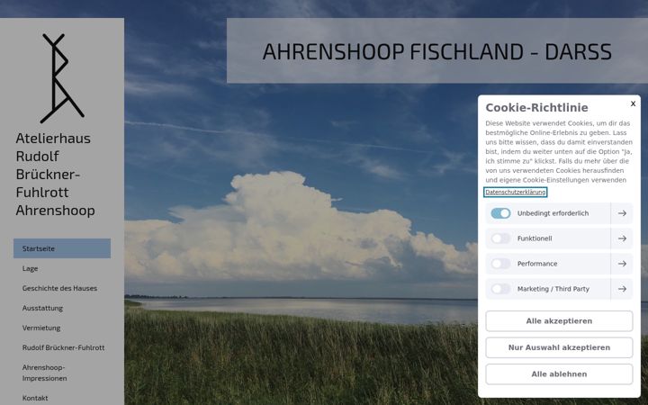 Skjermbilde av ahrenshoop-atelierhaus.de