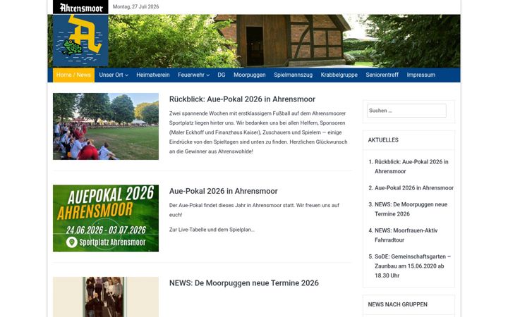 Screenshot van ahrensmoor.de